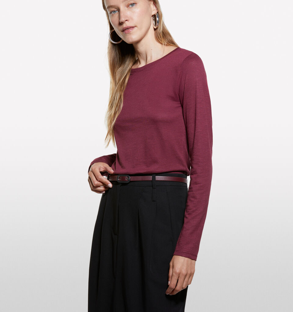 Μπλούζα μακρυμάνικη μπορντό - μπλουζάκια μακρυμάνικα γυναικεία - Μπορντω | Sisley image number 3